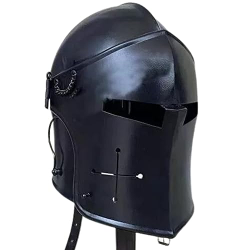 Adamcrafts Mittelalter Schwarz Barbuta Helm Gebürsteter Stahl Mittelalter Ritter Helm Erwachsene für Herren von Adamcrafts
