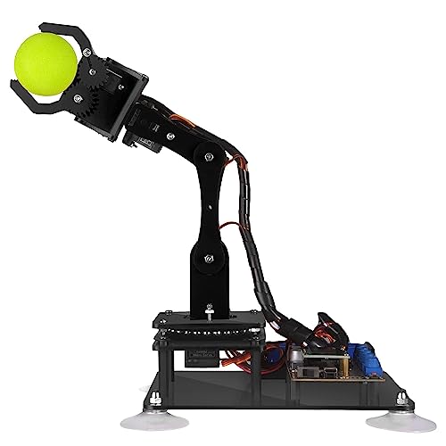Adeept 5-DOF Roboterarm-Set, 5 Achsen, Roboter, kompatibel mit Arduino IDE, programmierbar, DIY-Codierung, STEM-Robotikarm mit OLED-Display-Verarbeitungscode und PDF-Anleitungen – Schwarz von Adeept