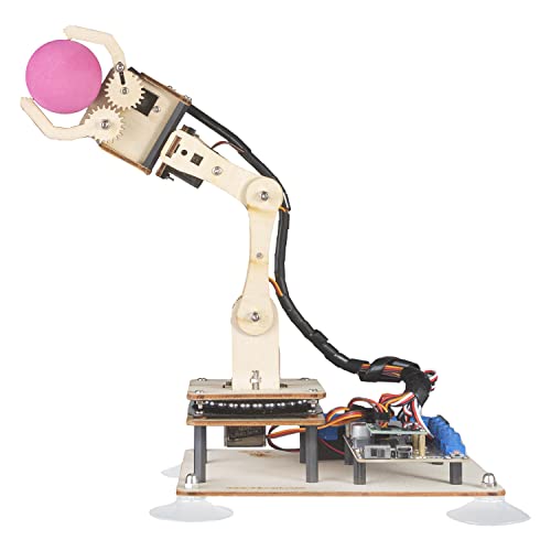 Adeept 5-DOF Robot Arm Kit, Programmable STEM Educational 5-Axis Robot Arm with OLED Display, DIY Robot Model, Compatible with Arduino IDE (PDF Tutorial via Download Link) (Wood) von Adeept