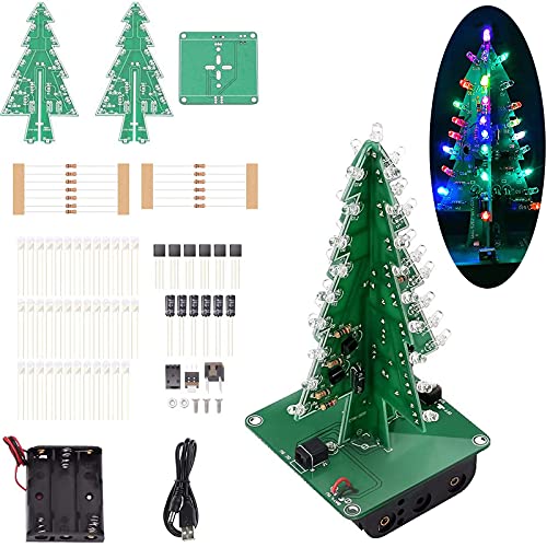 Adeept Bunte 3D-Weihnachtsbaum-LED-DIY-Kits, 7 Farben, Flash-RGB-LED-Schaltung, elektronische Montage, lustige Kits, STEM-Projekt-Leiterplatte für Studenten, Teenager, Löten, Üben und Lernen Adeept Bunte 3D-Weihnachtsbaum-LED-DIY-Kits, 7 Farben, Flash-RGB-LED-Schaltung, elektronische Montage, lustige Kits, STEM-Projekt-Leiterplatte für Studenten, Teenager, Löten, Üben und Lernen von Adeept