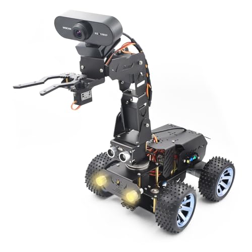 Adeept PiCar Pro V2 Robotics Kit(Raspberry Pi NOT Included), Smart Car with 4-DOF Robotic Arm for Pi 5/4/3, 1080P HD Camera, OpenCV, Obstacle Avoidance, Line Tracking, USB-C Charging, Digital Tutorial von Adeept