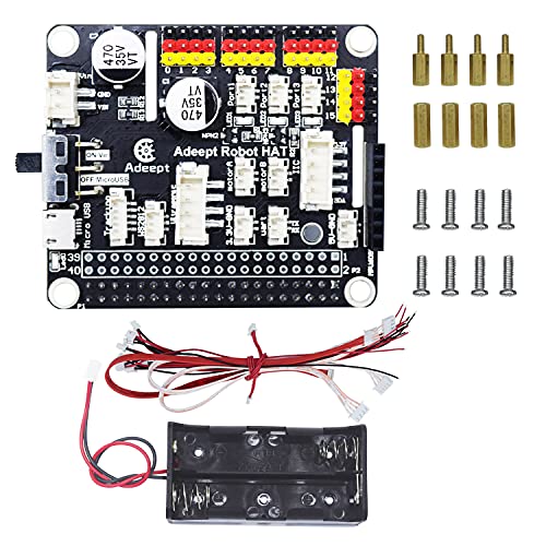 Adeept Raspberry Pi Robot HAT Kit, Smart Robot Car Driver Expansion Board Support Raspberry Pi 4 Model B 3B+ 3B 2B B+, L298P DC Motor Drive, PCA9685 16 Kanal 12-Bit PWM Servo Motor Treiber Adeept Raspberry Pi Robot HAT Kit, Smart Robot Car Driver Expansion Board Support Raspberry Pi 4 Model B 3B+ 3B 2B B+, L298P DC Motor Drive, PCA9685 16 Kanal 12-Bit PWM Servo Motor Treiber von Adeept