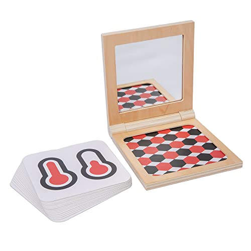 Adena Montessori Black and White Cards Wooden Frame with Mirror Tummy Time Toys 0-3 Months for Newborn von Adena Montessori