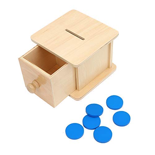 Adena Montessori Infant Toddlers Coin Box Montessori Toys for 6-12 Months Babies 1 Year 2 Year Old (Typical Coin Box) von Adena Montessori