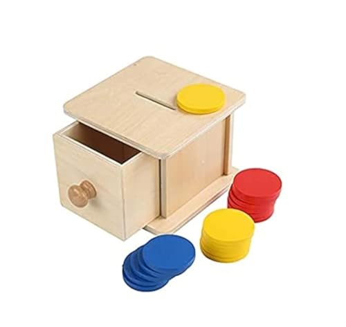 Adena Montessori Infant Toddlers Coin Box Montessori Toys for 6-12 Months Baby (Typical - Drawer Comes Out) von Adena Montessori