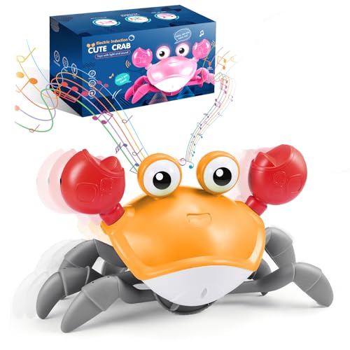 Adeokay Krabbe Baby Spielzeug 1 2 3 Jahr, Baby Crab Crawling Toy Spielzeug ab 6 7 8 9 10 Monate Kinderspielzeug ab 1-3 Jahre Tummy Time Toys Krabbelspielzeug von Adeokay
