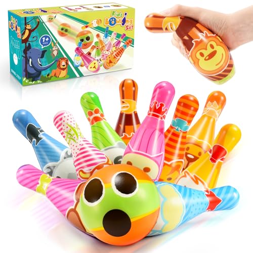 Adeokay Bowling Set - Montessori Spielzeug für Kinder ab 2 Jahren, Outdoor Spiele für Jungen und Mädchen bis 12 Jahre von Adeokay