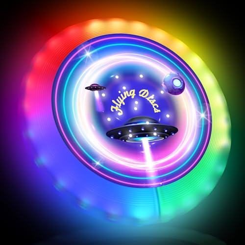 Adicop Fliegender Ring, LED Disc–39 RGB LEDs, 7 Modi, Wasserdicht, Frisbee mit 500 mAh Wiederaufladbarem Akku, ideal für Outdoor, Rasen, Campingspiele, Geburtstags Adicop Fliegender Ring, LED Disc–39 RGB LEDs, 7 Modi, Wasserdicht, Frisbee mit 500 mAh Wiederaufladbarem Akku, ideal für Outdoor, Rasen, Campingspiele, Geburtstags von Adicop