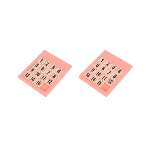 2 Set 15 Slide Number Puzzle Brain Teasers Portable for Game Toddler Pink, 16 x 1 x 13.5 cm von Adoorniequea