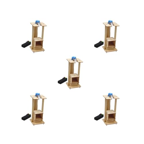5er-Set Holzaufzug-Spielzeug, Zusammenbau Wissenschaft, Lehrstuhl, Aufzug, Aufzug, Modell von Adoorniequea