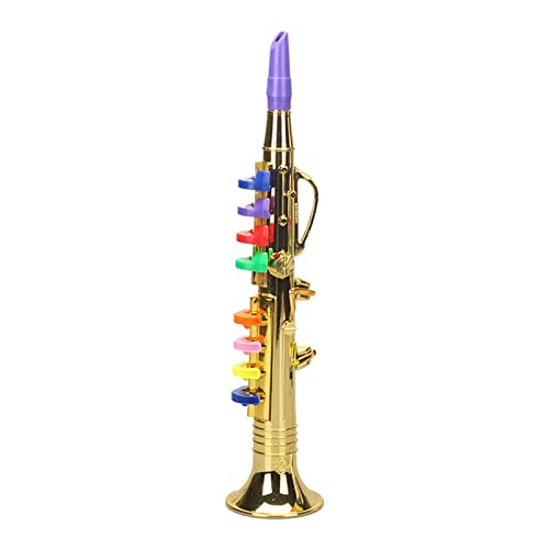 ABS Saxophon Trompete Blasinstrument mit 8 farbigen Tasten Musikspielzeug Gold ABS Saxophon Trompete Blasinstrument mit 8 farbigen Tasten Musikspielzeug Gold von Adoorniequea