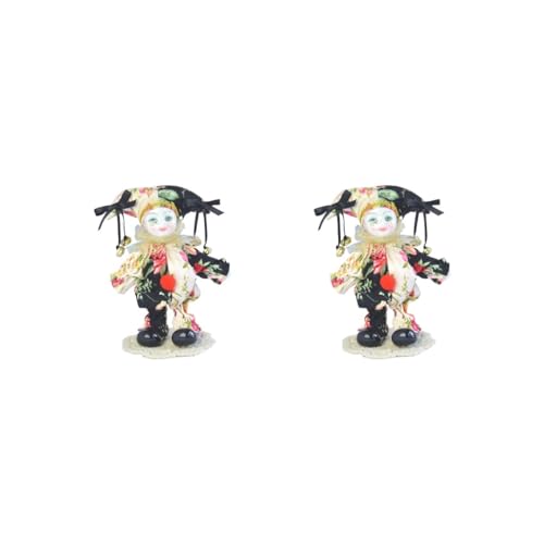 Adoorniequea 2 Set 18cm Clown Puppe Modell Artware Porzellan Figur für Desktop Büro Ornamente von Adoorniequea