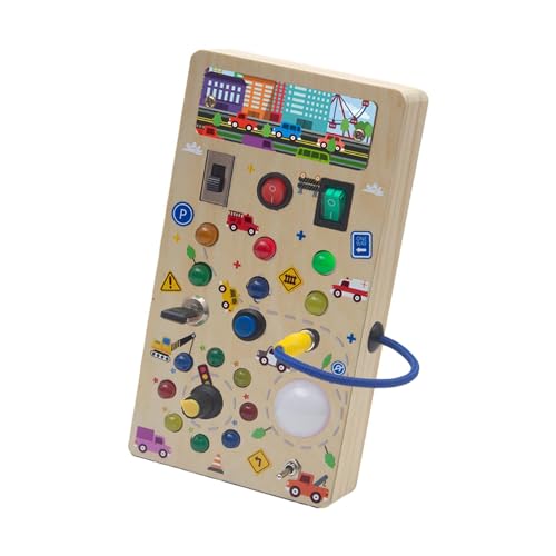 LED-Schalter, Spielzeug, Holz-Schalttafel für Aktivitäten, Vorschule, 2, 3, 4 Jahre, Verkehr, A von Adoorniequea