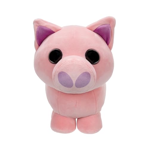 Adopt Me! AME0053-20 cm Plüsch - Schwein, offizielles Plüsch mit Spielcode von Adopt Me!