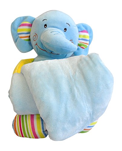 Hug Me 3830047237773 Plüsch Spielzeug 26 cm, Babyspielzeug mit Decke kleine Elefant, 90 x 70 cm, blau Hug Me 3830047237773 Plüsch Spielzeug 26 cm, Babyspielzeug mit Decke kleine Elefant, 90 x 70 cm, blau von Adora
