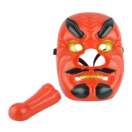 Adorainbow Japanische Maske Tengu Maske Samurai Dämonenmaske Oni Geistermaske Ninja-Maske Punk-Maske Für Halloween-Maskerade-Karnevalsball-Partykostüm von Adorainbow