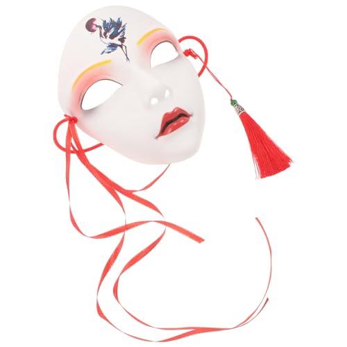 Adorainbow Vollständige Weibliche Maske Maskerademaske Japanische Maske Plastikmaché-Maske Karnevalsmaske Für Halloween Cosplays Zubehörteil B von Adorainbow