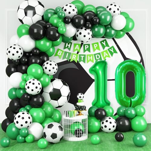 10 Fußball Geburtstagsdeko,10 Geburtstag Luftballons Girland mit Ballon 10 Happy Birthday Girlande Fussball Luftballon Grün Schwarz Luftballon für Kinder Junge 10 Geburtstag Party Dekoration 10 Fußball Geburtstagsdeko,10 Geburtstag Luftballons Girland mit Ballon 10 Happy Birthday Girlande Fussball Luftballon Grün Schwarz Luftballon für Kinder Junge 10 Geburtstag Party Dekoration von Adorely