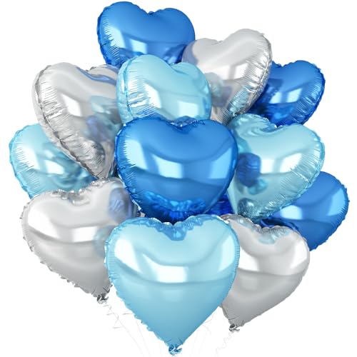 Blau Silber Herz Luftballons,12Stück Hell Blau Herz Geformt Folie Luftballon,18Zoll Dunkel Blau Silber Helium Mylar Luftballons für Baby Dusche Geburtstag Jubiläum Hochzeit Party Dekoration Blau Silber Herz Luftballons,12Stück Hell Blau Herz Geformt Folie Luftballon,18Zoll Dunkel Blau Silber Helium Mylar Luftballons für Baby Dusche Geburtstag Jubiläum Hochzeit Party Dekoration von Adorely