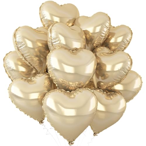 Gold Herz Luftballons,12Stück Hell Gold Herz Geformt Folie Luftballon,18Zoll Champagner Gold Helium Mylar Luftballons für Baby Dusche Geburtstag Jubiläum Hochzeit Party Dekoration Gold Herz Luftballons,12Stück Hell Gold Herz Geformt Folie Luftballon,18Zoll Champagner Gold Helium Mylar Luftballons für Baby Dusche Geburtstag Jubiläum Hochzeit Party Dekoration von Adorely