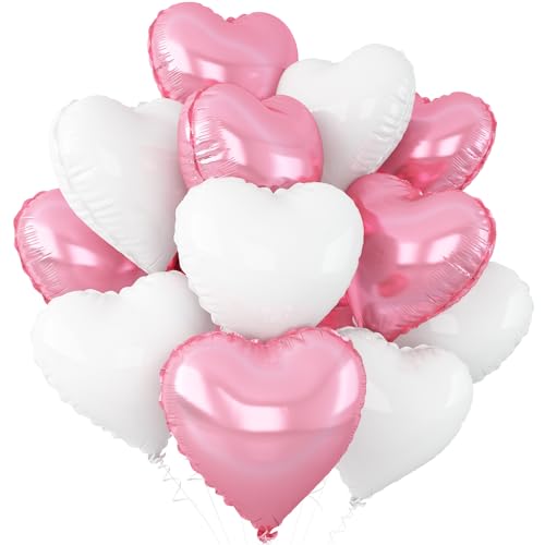 Rosa Weiß Herz Luftballons,12Stück Hell Rosa Herz Geformt Folie Luftballon,18Zoll Perle Rosa Weiß Helium Mylar Luftballons für Baby Dusche Geburtstag Jubiläum Hochzeit Party Dekoration Rosa Weiß Herz Luftballons,12Stück Hell Rosa Herz Geformt Folie Luftballon,18Zoll Perle Rosa Weiß Helium Mylar Luftballons für Baby Dusche Geburtstag Jubiläum Hochzeit Party Dekoration von Adorely