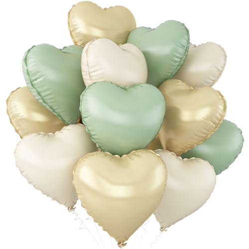 Salbei Grün Gold Herz Luftballons,12Stück Hell Gold Grün Herz Geformt Folie Luftballon,18Zoll Creme Weiß Helium Mylar Luftballons für Baby Dusche Geburtstag Jubiläum Hochzeit Party Dekoration Salbei Grün Gold Herz Luftballons,12Stück Hell Gold Grün Herz Geformt Folie Luftballon,18Zoll Creme Weiß Helium Mylar Luftballons für Baby Dusche Geburtstag Jubiläum Hochzeit Party Dekoration von Adorely