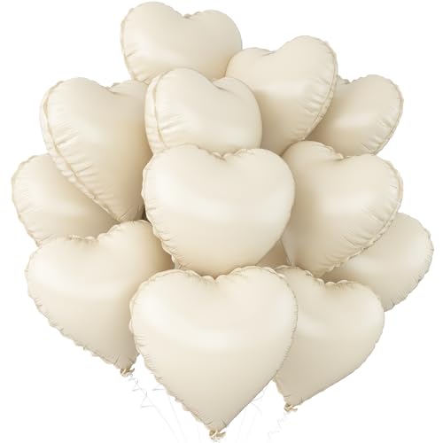 Weiß Herz Luftballons,12Stück Creme Weiß Herz Geformt Folie Luftballon,18Zoll Sand Weiß Helium Mylar Luftballons für Baby Dusche Geburtstag Jubiläum Hochzeit Party Dekoration Weiß Herz Luftballons,12Stück Creme Weiß Herz Geformt Folie Luftballon,18Zoll Sand Weiß Helium Mylar Luftballons für Baby Dusche Geburtstag Jubiläum Hochzeit Party Dekoration von Adorely