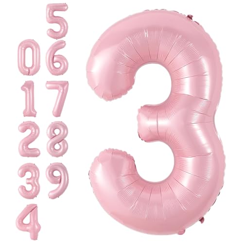 Zahlen 3 Luftballon Rosa,40 Zoll Groß Hell Pink Folie Digital Helium Luftballon,Pastell Rosa Zahl 3 Mylar Luftballon für Mädchen Frauen Geburtstag Baby Dusche Jahrestag Prinzessin Party Supplies Deko Zahlen 3 Luftballon Rosa,40 Zoll Groß Hell Pink Folie Digital Helium Luftballon,Pastell Rosa Zahl 3 Mylar Luftballon für Mädchen Frauen Geburtstag Baby Dusche Jahrestag Prinzessin Party Supplies Deko von Adorely
