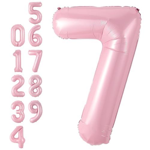 Zahlen 7 Luftballon Rosa, 40 Zoll Groß Hell Pink Folie Digital Helium, Pastell Rosa Zahl 7 Mylar für Mädchen Frauen Geburtstag Baby Dusche Jahrestag Prinzessin Party Supplies Deko Zahlen 7 Luftballon Rosa, 40 Zoll Groß Hell Pink Folie Digital Helium, Pastell Rosa Zahl 7 Mylar für Mädchen Frauen Geburtstag Baby Dusche Jahrestag Prinzessin Party Supplies Deko von Adorely
