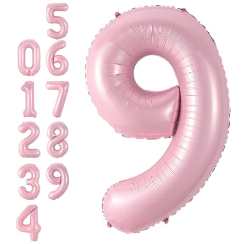 Zahlen 9 Luftballon Rosa,40 Zoll Groß Hell Pink Folie Digital Helium Luftballon,Pastell Rosa Zahl 9 Mylar Luftballon für Mädchen Frauen Geburtstag Baby Dusche Jahrestag Prinzessin Party Supplies Deko Zahlen 9 Luftballon Rosa,40 Zoll Groß Hell Pink Folie Digital Helium Luftballon,Pastell Rosa Zahl 9 Mylar Luftballon für Mädchen Frauen Geburtstag Baby Dusche Jahrestag Prinzessin Party Supplies Deko von Adorely