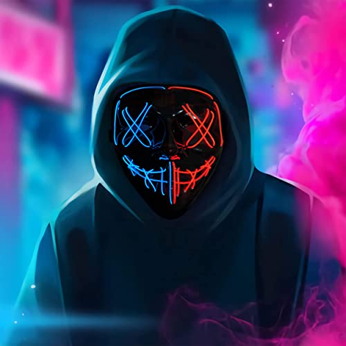 Adorling LED Horror Purge Mask with 3 Flash Modes, Purge Style for Halloween Carnival Cosplay Costume Party Adorling LED Horror Purge Mask with 3 Flash Modes, Purge Style for Halloween Carnival Cosplay Costume Party von Adorling