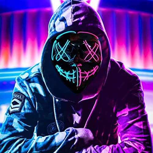 Adorling LED Horror Purge Mask with 3 Flash Modes, Purge Style for Halloween Carnival Cosplay Costume Party Adorling LED Horror Purge Mask with 3 Flash Modes, Purge Style for Halloween Carnival Cosplay Costume Party von Adorling