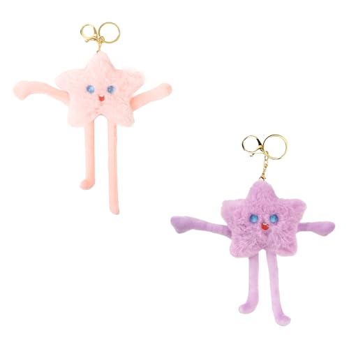 2pcs Star Stuffed Animal Cute Star Plush Bag Pendant Cute Toys for Kids Pendant Doll Birthday Gift Decoration Pendant for Backpack Purple and Pink von Adorlynetty