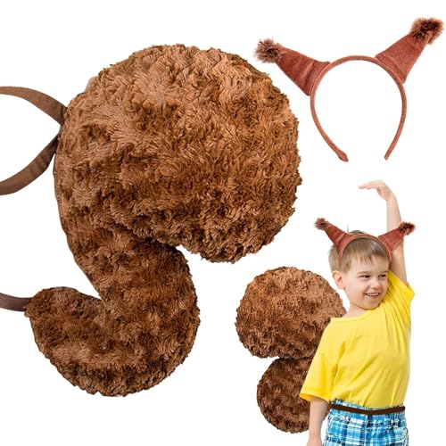 Adsfvs Eichhörnchen-Kostüm, Tier-Eichhörnchen-Kostüm-Set - Plüschohren und Schwanzkostüm | Eichhörnchen Kostümzubehör, Tierkostüm Cosplay für Mädchen Adsfvs Eichhörnchen-Kostüm, Tier-Eichhörnchen-Kostüm-Set - Plüschohren und Schwanzkostüm | Eichhörnchen Kostümzubehör, Tierkostüm Cosplay für Mädchen von Adsfvs