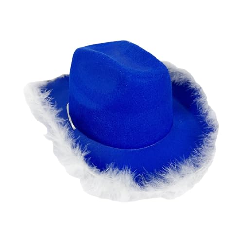 Adsfvs Feder Boa Cowboyhut, Cowboy Federhut für Frauen | Neuheit Blue Cowboy Feather Boa Hut - Filzkleid mit Kopfbedeckung, westliche Kopfbedeckung, Halloween -Accessoires für Junggesellenabteilung Adsfvs Feder Boa Cowboyhut, Cowboy Federhut für Frauen | Neuheit Blue Cowboy Feather Boa Hut - Filzkleid mit Kopfbedeckung, westliche Kopfbedeckung, Halloween -Accessoires für Junggesellenabteilung von Adsfvs