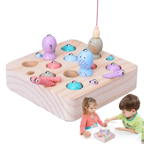 Adsfvs Fishing Game for Kids - Holzspielzeug Zum Fische Angeln - Interaktives Lernspielzeug Mit Aktivitäten Für Vorschulkinder Mädchen Ab 2 Jahre Lehrmaterial Für Klassenzimmer Zuhause von Adsfvs