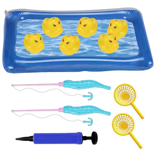 Adsfvs Magnetisches Angelspiel - Magnetisches Angelspielzeug - Aufblasbarer Teich Mit Schwimmenden Enten Für Badeurlaub Geburtstagsfeier Karnevalspreise Mitgebsel von Adsfvs