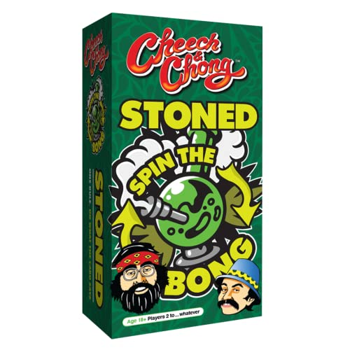 Cheech & Chong Spin the Bong Spiel, Spielen Sie mit Steinern, Follow Card & Bong Commands, Grass, Munchies & Music for Blissful Playtime & Relaxation, ab 18 Jahren von Adult Party Game Night