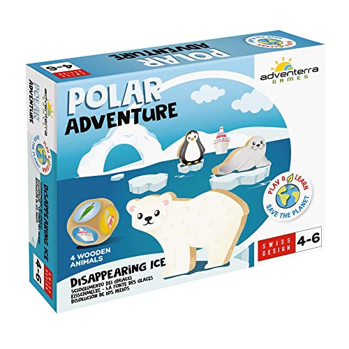 ADVENTERRA Games Polar Adventure | Brettspiele für Kinder, Schachtelspiele für Kinder, Kinderspiele für 4-jährige, Ökologische Lernspiele, Montessori-Spiele, Ökologische Spiele, Lernspiele von ADVENTERRA