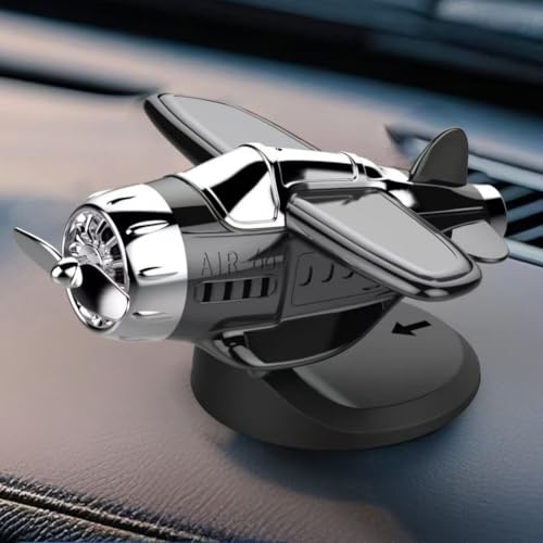 Solar-Auto-Ornament in Flugzeugform mit lustiger rotierender Propellerfunktion (schwarz) von Advokingtap