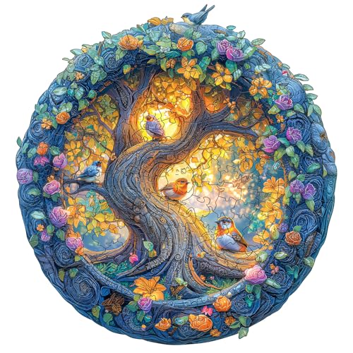 AEEKDOOK Holzpuzzles für Erwachsene, 200 Teile, Dschungelvogel-Puzzle, einzigartige Formen, Holzpuzzle für Erwachsene, umweltfreundliche Heimbüro-Dekoration (M-29 x 26,9 cm) von Aeekdook
