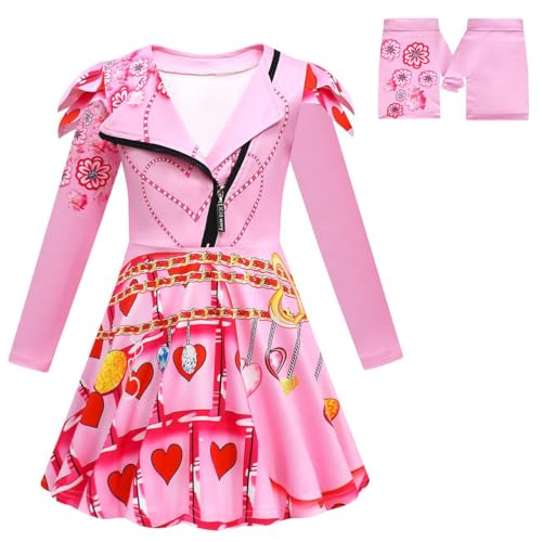 Aegisdorn Prinzessinnen-Kostüm für Mädchen, Welttag des Buches, für Kinder, Blau, Rot, Lila, Rollenspiel-Kostüm, Therm-Party, Verkleidung (Rosa, 110) von Aegisdorn