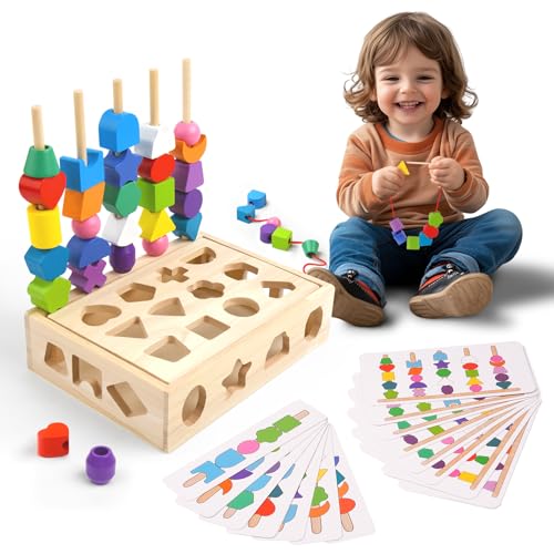 Aeocidy 3-in-1 Montessori Holzspielzeug ab 3 Jahre – Lernspiel mit Perlen, Fädelspiel & Sortierspiel – Motorikspielzeug für Kinder – Geschenk für Mädchen & Jungen 3 4 5 Jahre Aeocidy 3-in-1 Montessori Holzspielzeug ab 3 Jahre – Lernspiel mit Perlen, Fädelspiel & Sortierspiel – Motorikspielzeug für Kinder – Geschenk für Mädchen & Jungen 3 4 5 Jahre von Aeocidy