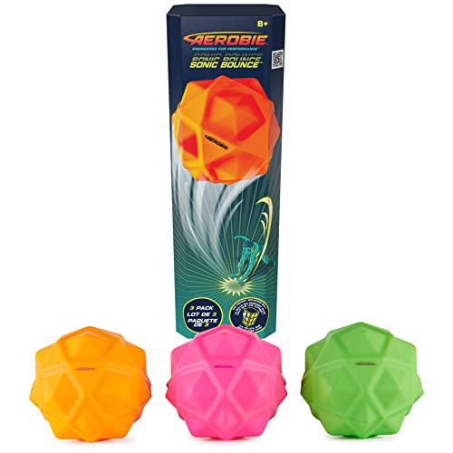 Aerobie Sonic Bounce Bälle im 3er Pack - ultimative "Flummi"-Bälle (Durchmesser 6,6 cm) für Outdoor-Spiele, für Erwachsene und Kinder ab 8 Jahren von Aerobie