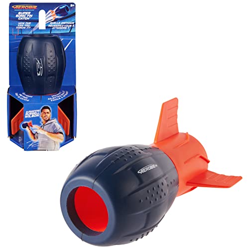 Aerobie Super Sonic Fin Catch Football, Outdoor-Spielzeug aus weichem Material, für Kinder und Erwachsene ab 8 Jahren, Blau/Orange von Aerobie