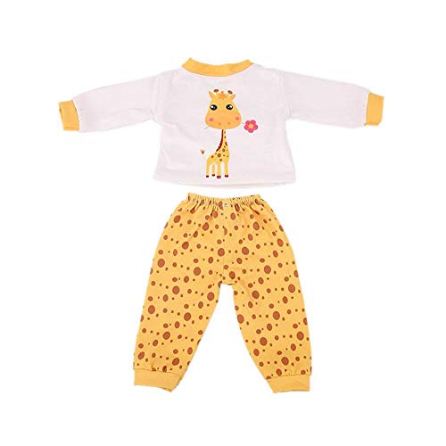 Aeromdale Puppe Kleidung Langarm Top Hosen Set Tiermuster für 18 Zoll American Doll Girls 43cm Puppe Zubehör Spielzeug Nur Puppe Kostüm - Giraffe - 1 Set von Aeromdale