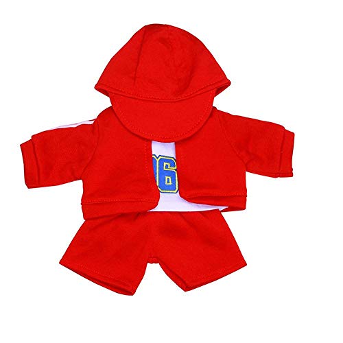 Aeromdale Puppe Kleidung Sprts Jacke Hut T-Shirt Kurzes Set für 18 Zoll Amerikanische Puppe Mädchen 43cm Puppe Zubehör Spielzeug Nur Puppe Kostüm - Rot - 1 Set von Aeromdale