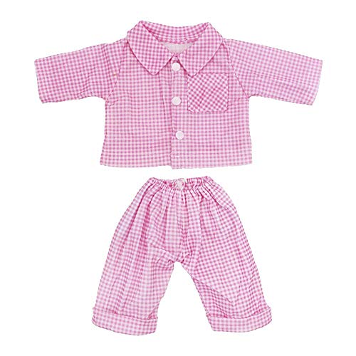 Aeromdale Puppe Pyjama Hemd Hosen Set Nachtwäsche Gittermuster für 18 Zoll Amerikanische Puppe Mädchen 43cm Puppe Zubehör Spielzeug Nur Puppe Kostüm - Rosa - 1 Set von Aeromdale
