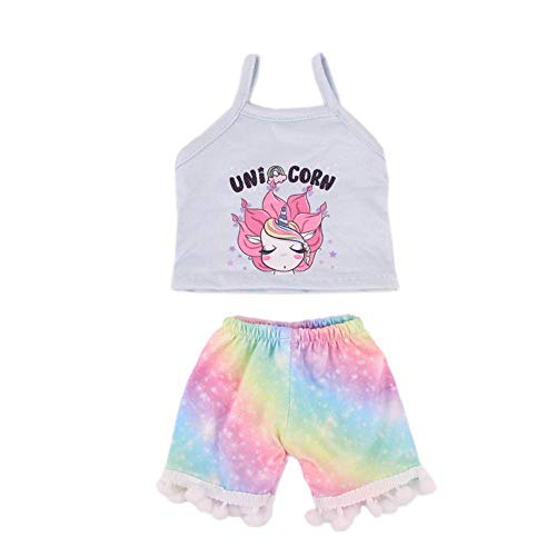 Aeromdale Puppenkleidung Sling Top + Quaste Shorts Set für 45,7 cm American Girl 43 cm Puppenzubehör Spielzeug Only Puppe Kostüm - #B - 1 Set von Aeromdale