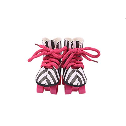 Aeromdale Puppenschlittschuhe Puppenzubehör Riemenscheibe geeignet für 45,7 cm amerikanische 43 cm Puppen DIY Mädchen Geschenk – Zebra – 1 Paar von Aeromdale